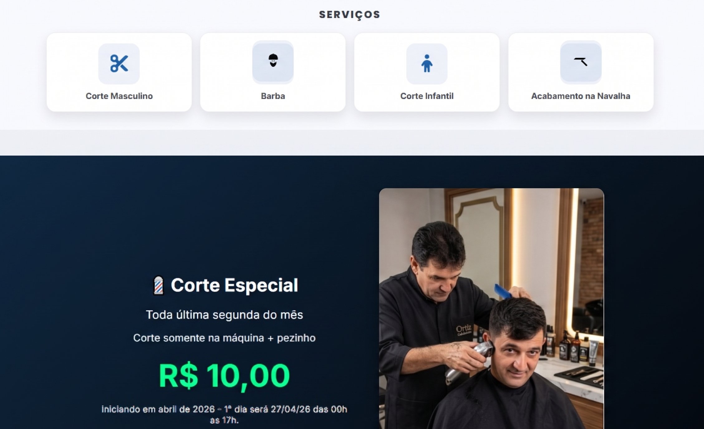 Prévia do site Ortiz Cabeleireiro